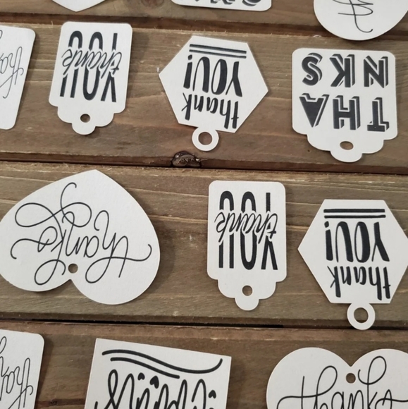 Thank You Tags Tan Brown Variety Set Bundle Card S - Picture 2 of 7